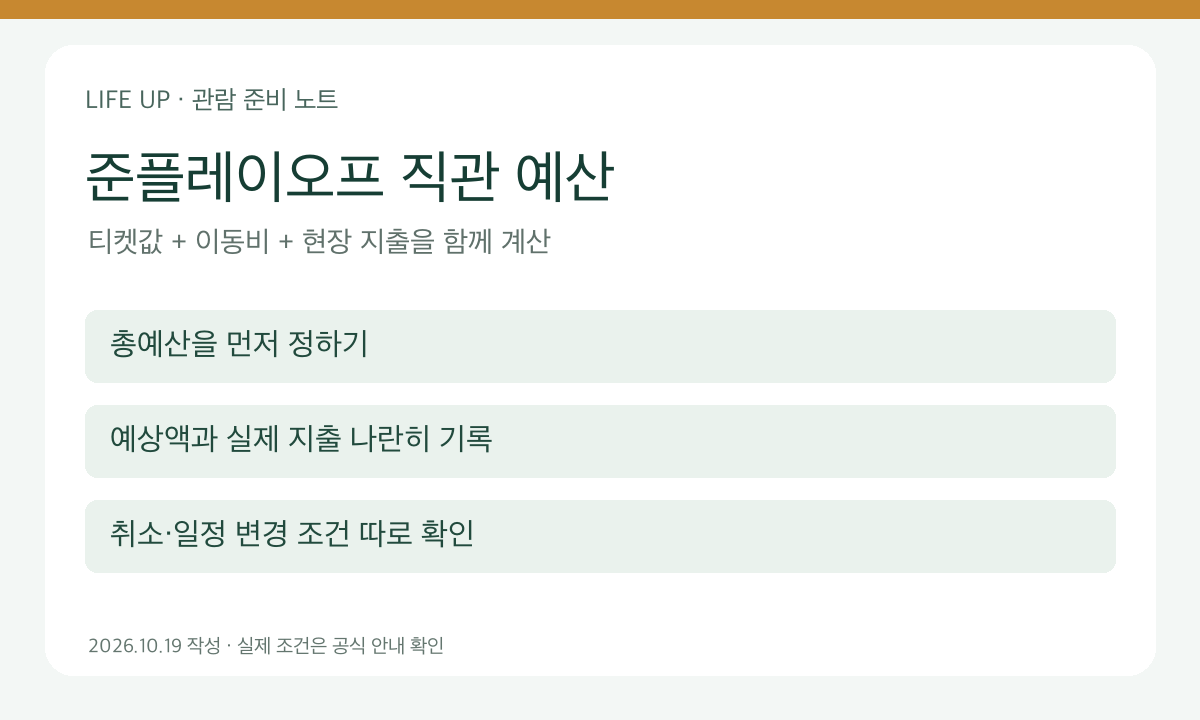 준플레이오프 직관 예산